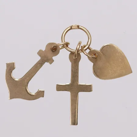 Hänge tro, hopp & kärlek längd 22mm bredd 1,5-10, 14K Vikt: 0,8 g