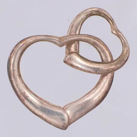 Hänge dubbelhjärta 35mm, 925/1000 silver Vikt: 9,6 g