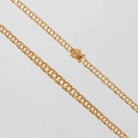 Collier Bismarck längd 47cm, bredd 4-5,5mm, svenska stämplar, 18K, Vikt: 14,0g Vikt: 14 g