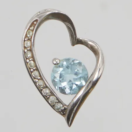 Hänge 23mm blå sten 925/1000 Silver 2,8g.