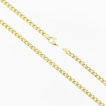 Kedja Pansar längd 56cm bredd 4mm, defekt lås, 14K Vikt: 12,8 g