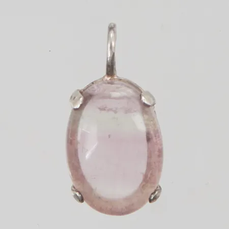 Hänge färgzonerad rosenkvarts 19mm 925/1000 Silver 1,6g.