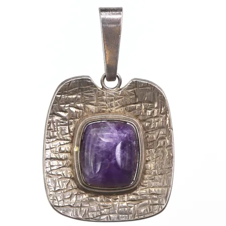 Hänge med sten Vicson Victor Janson Lindesberg 1970,höjd med ögla 5 cm,silver 830/1000. Vikt: 25,9 g