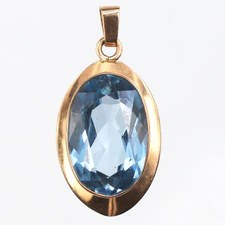 Hänge med sten,stämplat HJR Finland,höjd ca 26 mm,14k. Vikt: 4,1 g