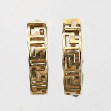 Örhängen creoler med genombruten dekor Ø14mm, bredd 3mm, Guldfynd Sverige Ab, 18K Vikt: 1,8 g