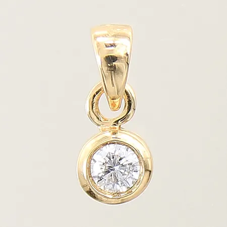 Hänge med diamant ca 0,20ct 13x5,6mm 18K Vikt: 1,2 g