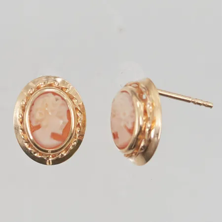 Örhängen Kamé 11mm snurrebussar saknas 18K 1,1g.