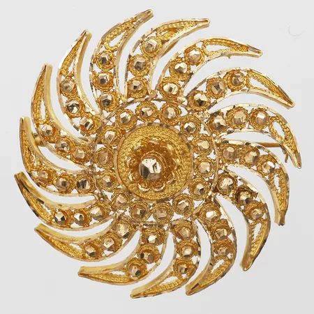 Brosch/hänge, Ø 49 mm, 18K guld. Vikt: 25,2 g