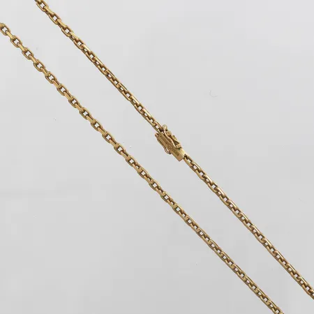 Kedja, Ankarlänk, Guldvaruaktiebolaget G. Dahlgren & Co AB, längd: 70 cm, bredd: 2 mm, 18K guld. Vikt: 20,4 g