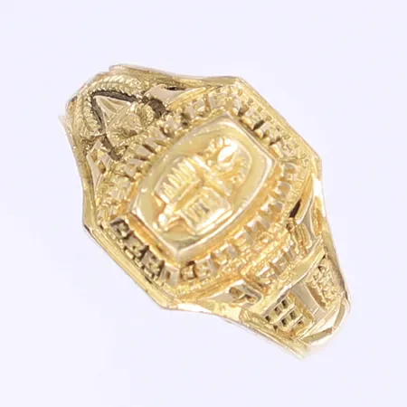 Klassring stl:18¼, bredd 3-12mm, gravyr, 18K Vikt: 5,7 g