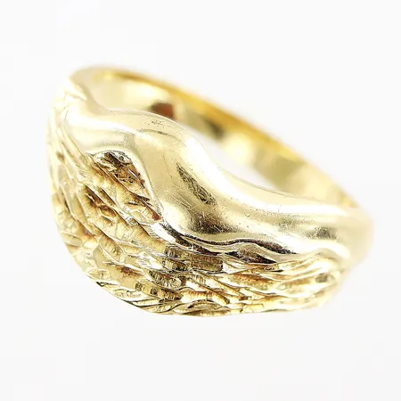 Ring mönstrad skena stl: 16½, bredd 2-10mm, 14K Vikt: 4,5 g