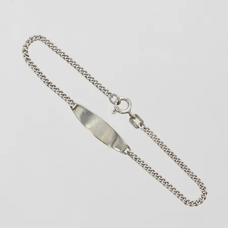 Armband Pansar med bricka, ograverad, längd 16cm, bredd 1,5-6mm, repig, 835/1000 silver, Vikt: 2,3g Vikt: 2,3 g