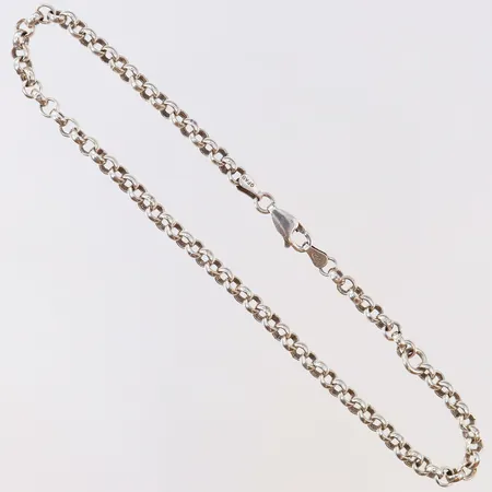 Vristlänk Ärtlänk längd 26,5cm bredd 4mm GFAB Silver 925/1000.  Vikt: 9,9 g