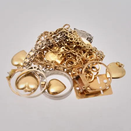 Diverse defekt guld, 18K, 53,45g.