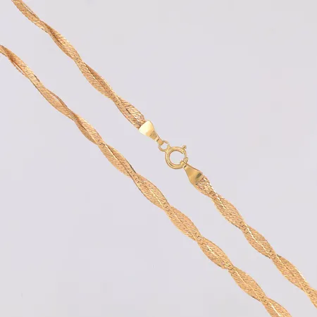 Collier flätat 42,5cm bredd 3mm, 18K Vikt: 3,3 g