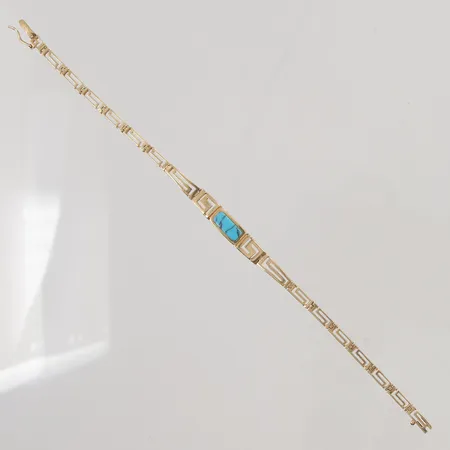 Armband med turkos 18,5cm bredd 3-6mm 14K 8,2g.