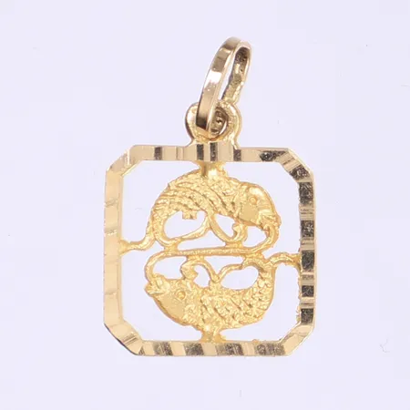 Hänge Fiskarna längd 45mm bredd 15mm 18K Vikt: 1,9 g