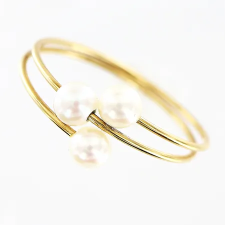 Ring odlade saltvattenpärlor Ø4mm, stl: 18½, 18K Vikt: 1,3 g