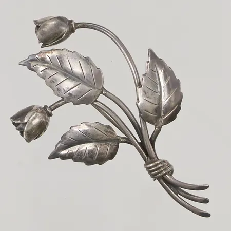 Brosch "blomma" John L Danmark 64mm 925/1000 Silver 8,9g.