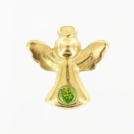 Hänge ängel 11mm, grön sten, 18K Vikt: 0,2 g