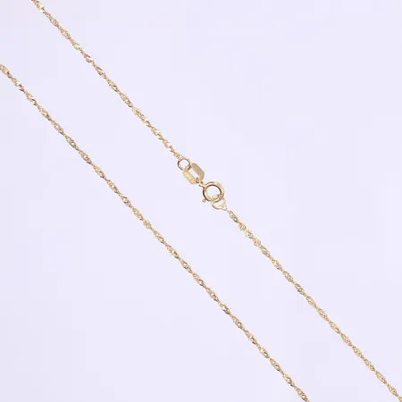 Halskedja Singapore längd 42cm bredd 1mm GFAB 18K  Vikt: 1,1 g