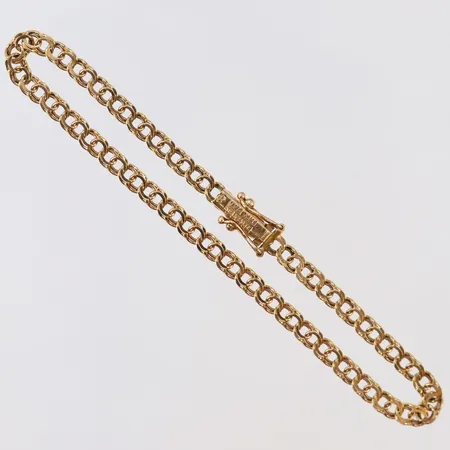 Armband Bismarck längd 19cm bredd 3,5mm 18K.  Vikt: 5,2 g