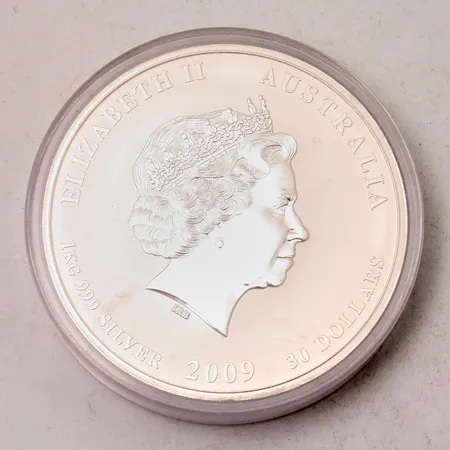 Silvertacka, Elisabeth II 2009, Australia, Year of the Ox, 999/1000, 1000g Vikt: 1000 g