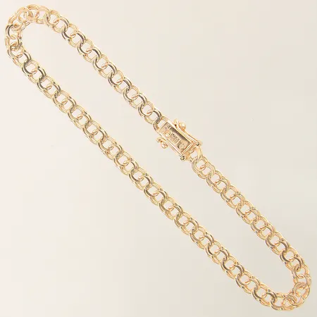 Armband Bismarck längd 18,5cm bredd 4mm 18K  Vikt: 5 g