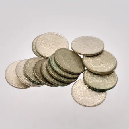  Mynt i silver, 15st, 2kronor, 400/1000, 209,65g.