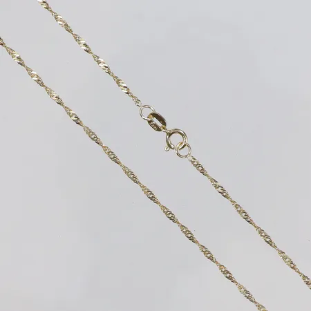 Kedja Singapore längd 55cm, bredd 1mm, 14K Vikt: 2 g