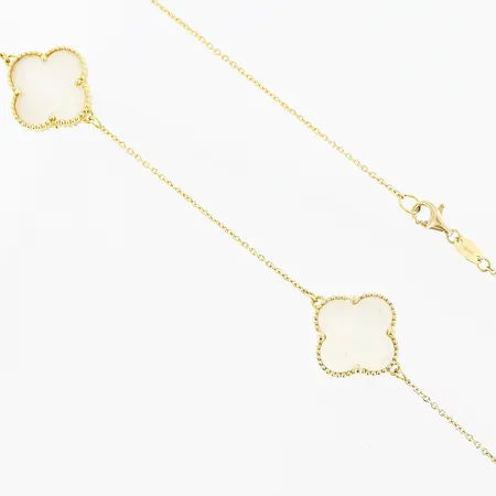 Collier pärlemorplattor längd: 42,5cm bredd: 0,5-15mm, 18K, OBS! ej märkesdesign. bruttovikt: 7,7gram Vikt: 7,7 g