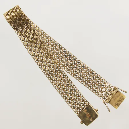 Armband X-länk längd 21cm, bredd 13,2mm, Esto Ab Guldvarufirman år 1970, 18K  Vikt: 23,9 g