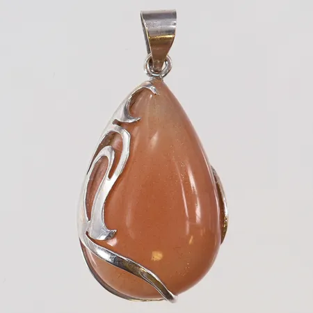 Hänge med Solsten 38,5x20,5mm ink ögla limrester små nagg vitguld 18K bruttovikt: 7,7g 