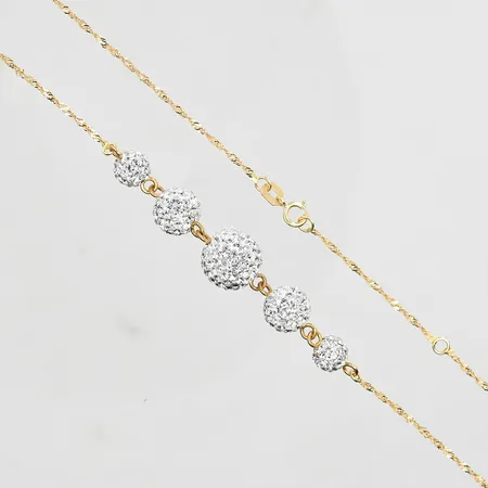 Collier med Swarovskikristaller GHA, längd 41½-44½cm, länkens bredd 1mm, 18K. Vikt: 4,1 g