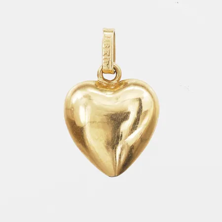 Hänge hjärta längd 17mm, bredd 11mm, Hedbergs Guld, Dalsjöfors år 1978, saknar sten, 18K Vikt: 0,8 g
