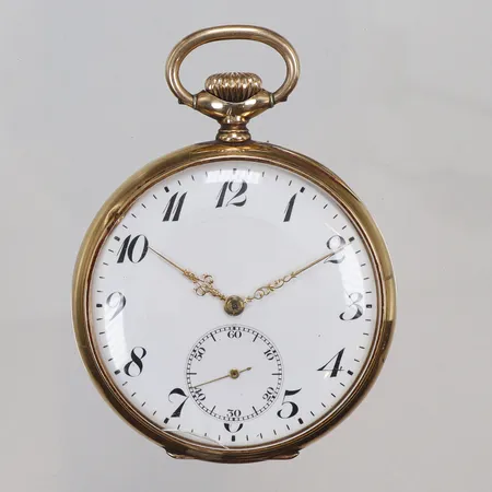 Fickur Zenith Ø50mm 14K boett nr. 265332 snr. 2696797 ca år 1926, inre boett i metall, manuell uppdragning, spricka i glaset, visst slitage bruttovikt 79,7g 