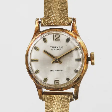 Damur Tissot manuell, glas löst, boett i 14K guld, armband i metall