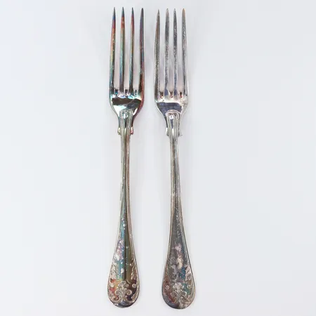 Två Gafflar längd 18,5cm Silver 830/1000.  Vikt: 85 g