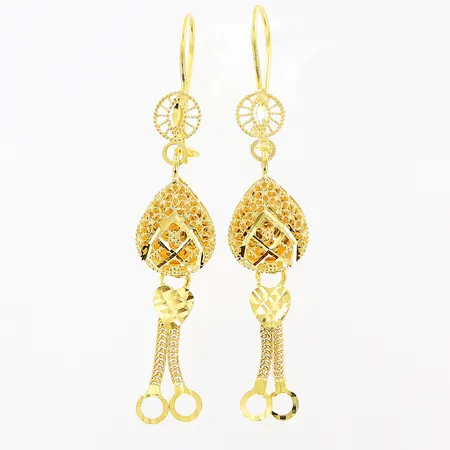 Örhängen genombruten dekor 50mm, 21K Vikt: 3,2 g