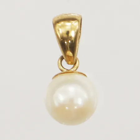 Hänge med pärla, längd 13mm, bredd 6,3mm 18K Vikt: 0,6 g