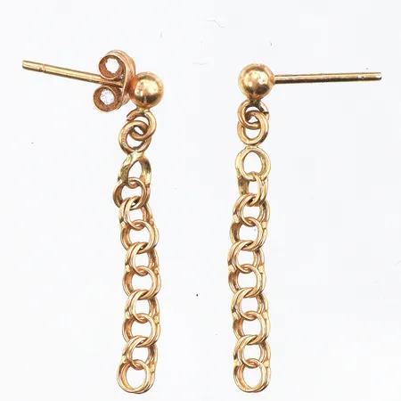 Örhängen paret Bismarck,höjd ca 27 mm,ett lås saknas,18k. Vikt: 1 g