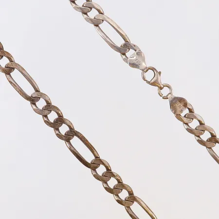 Kedja Figaro längd 55cm bredd 7,5mm Silver 925/1000.  Vikt: 37,1 g