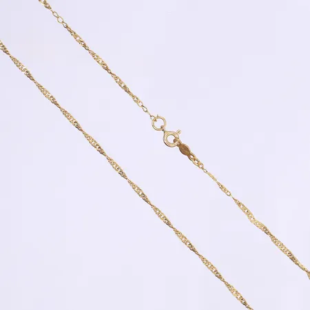 Halskedja Singapore längd 42cm bredd 2mm 18K Vikt: 3,7 g