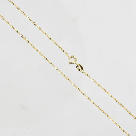 Kedja Singapore GHA längd 45cm, bredd 1 mm, 18K. Vikt: 1,3 g