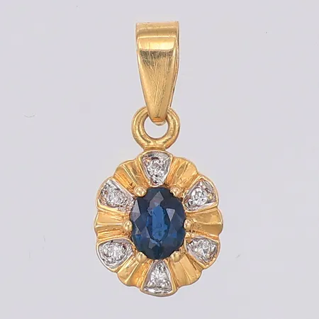 Hänge carmosé safir & diamanter 6 x ca 0,008ct, 18K Vikt: 0,8 g