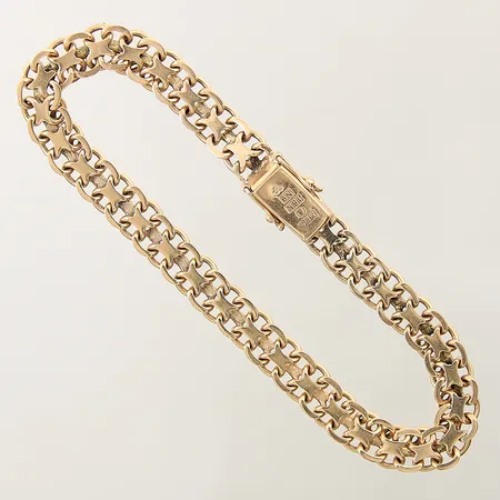 Armband X-länk längd 19cm bredd 6,5mm 18K  Vikt: 13,6 g