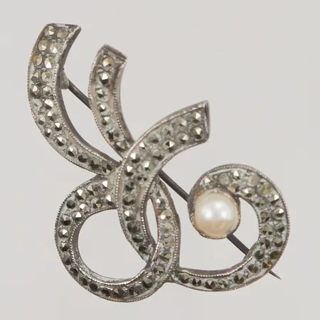 Brosch med markasiter 46mm 925/1000 Silver 10,7g.