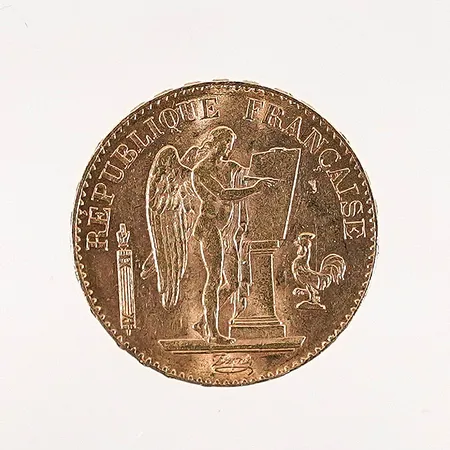 Mynt 20 Franc Ängel 1898 Ø21mm 21,6k 6,4g Vikt: 6,4 g