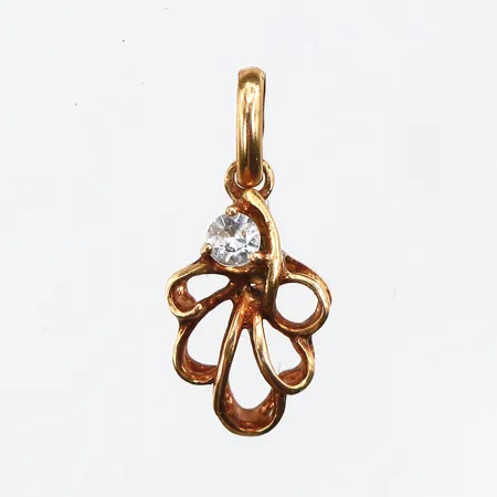 Hänge med sten, höjd med ögla 17 mm,18k. Vikt: 0,7 g