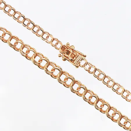 Collier Bismarck,längd ca 42 cm,bredd 3.2-4.8 mm,18k. Vikt: 8,4 g